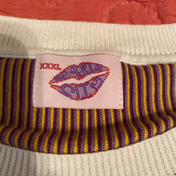 Sparkle City Purple and Gold Sweater plus NWOT LSU colors - Picture 4 of 7